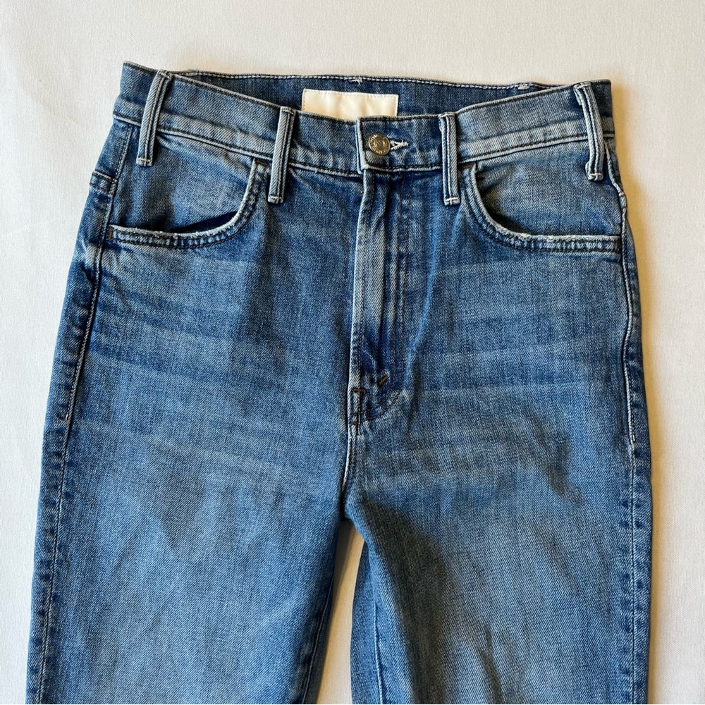 Mother Superior The Hustler Ankle Fray jeans 26 Crushing Hard medium blue wash - Picture 3 of 12